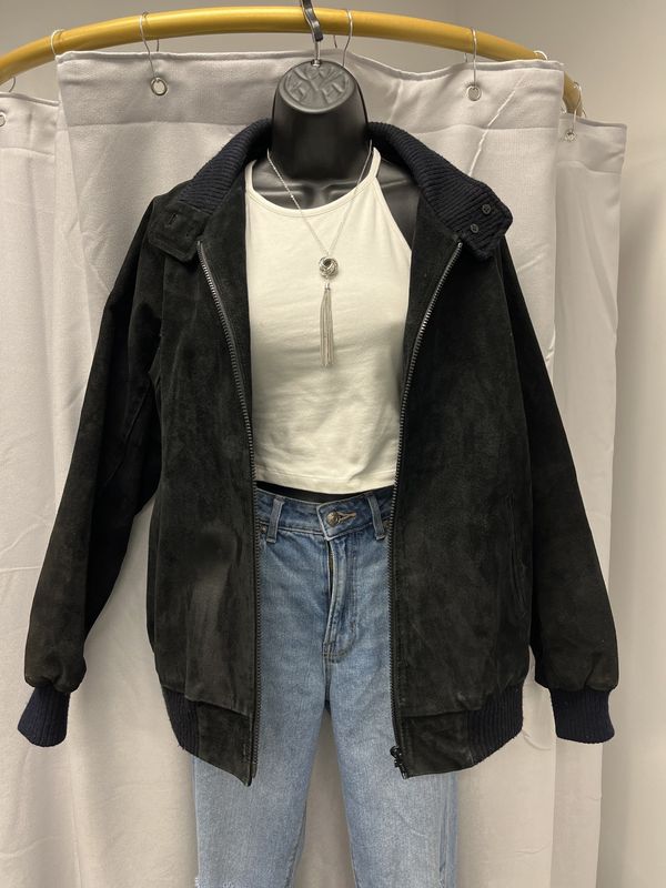 Talbots Black Suede Coat (M) Pre-owned
