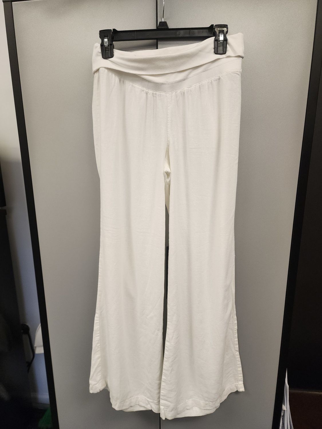 Old Navy White Wide Leg Linen Pants (M) Pre-owned