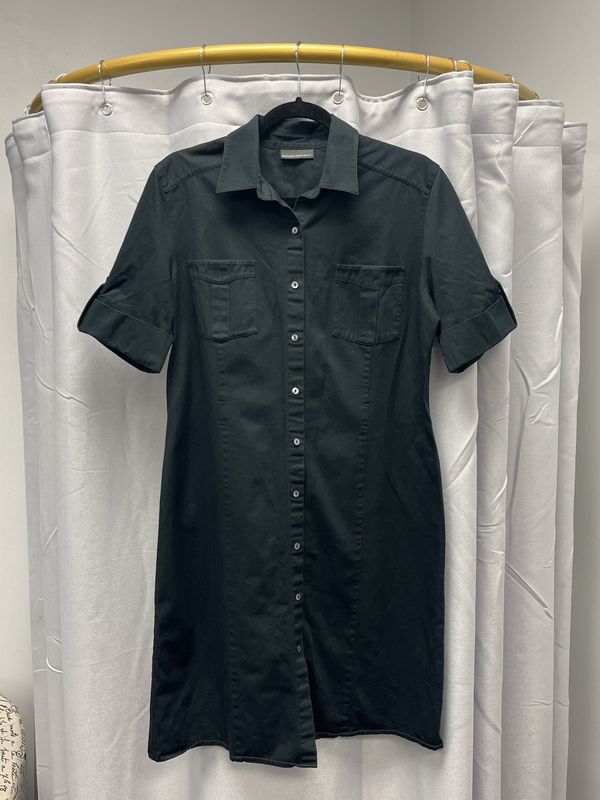 Banana Republic Black Button Down Shirt Dress (M) Pre-owned