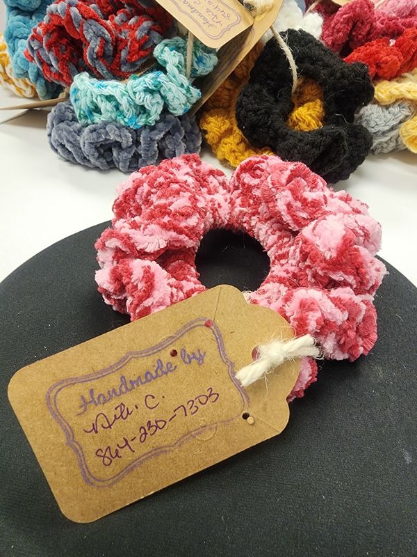 XL Chenille Pink/Magenta Handmade Scrunchie