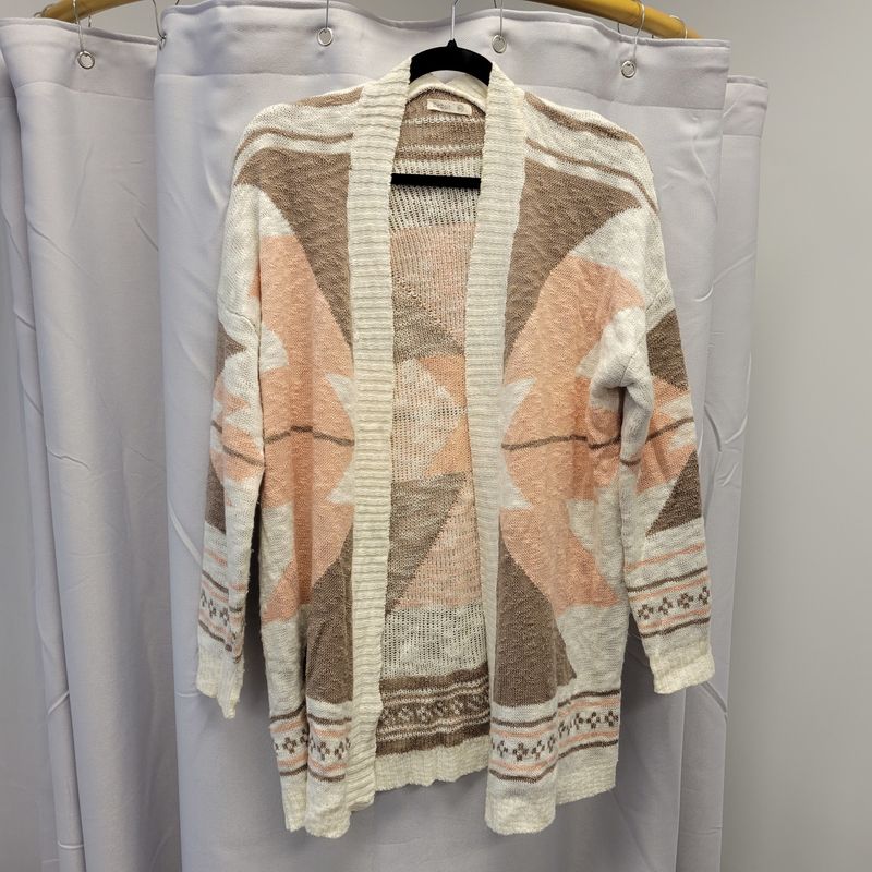 Debut Cream/Brown/Peach Sweater Cardigan (M/L)