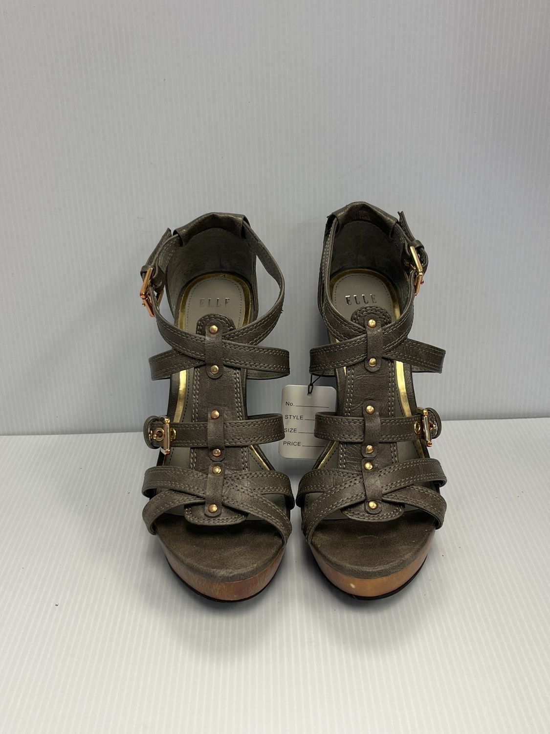 Elle Gray Wedge Sandals (6.5) &quot;Like New&quot;