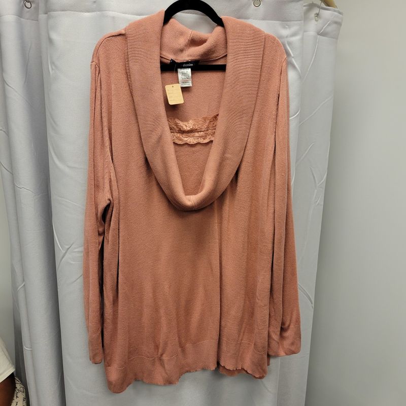 Denim 24/7 Cowl Neck Sweater (New)(3X)