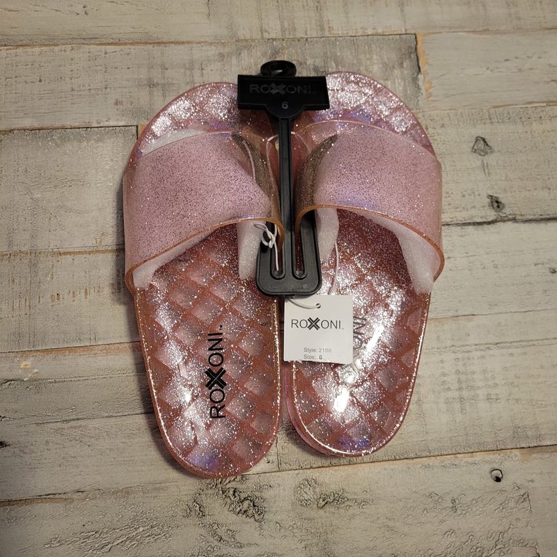 Pink Glitter Jelly Slides S(6)