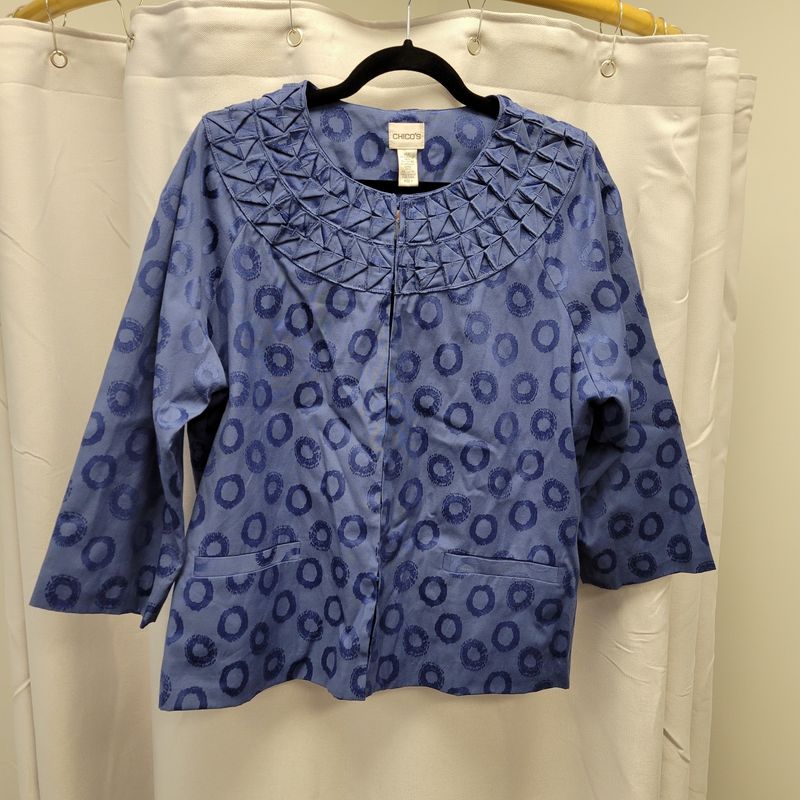Chico&#39;s Blue Hook Front Jacket (3) Pre-owned