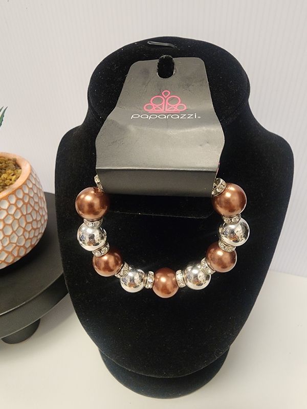 Paparazzi: Copper and Silver Stretch Bracelet (NWT)