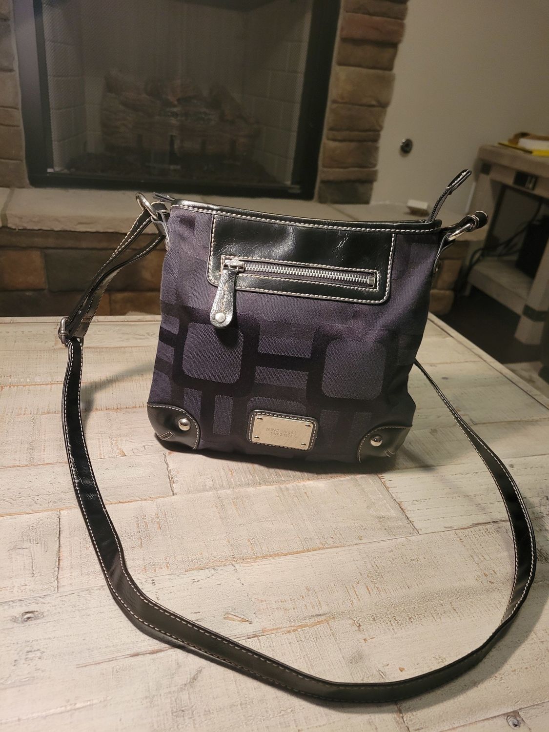 Nine West Black Canvas Purse (pre-owned)
