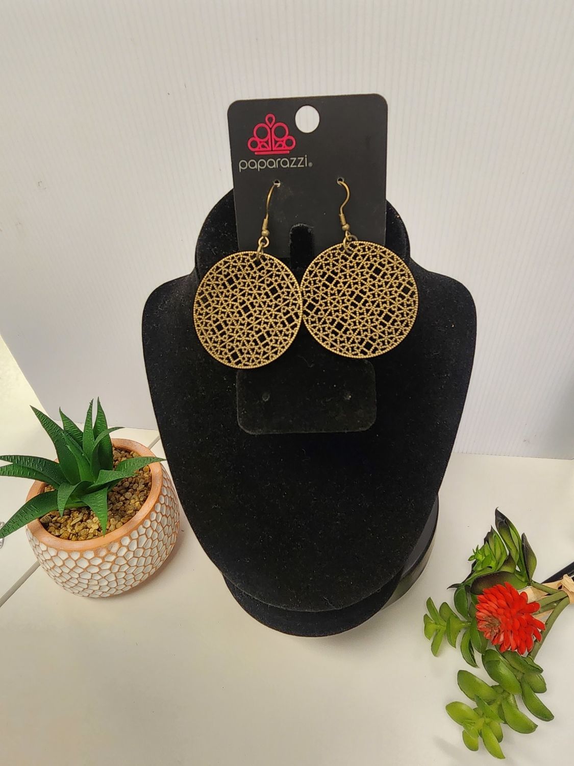 Paparazzi: Metallic Mosaic- Bronze Earrings (NWT)