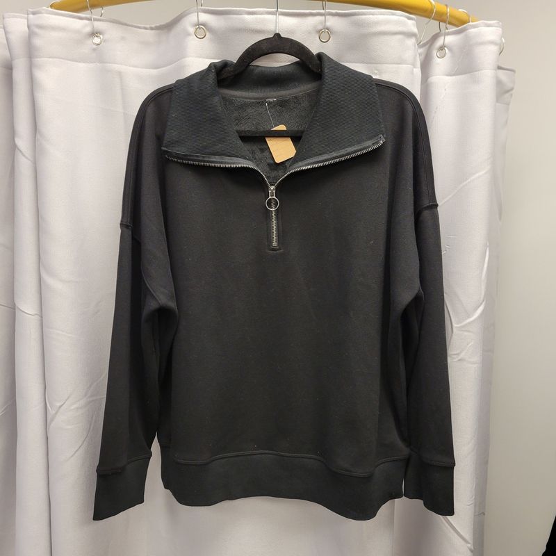 Athleta Black Fleece Pullover (L) Pre-owned