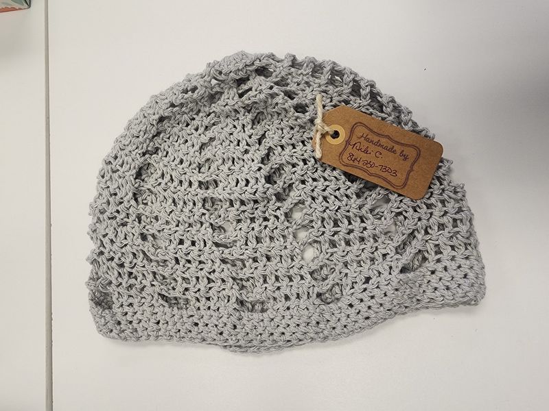 Crochet Lightweight Gray Beanie Cap (OS)
