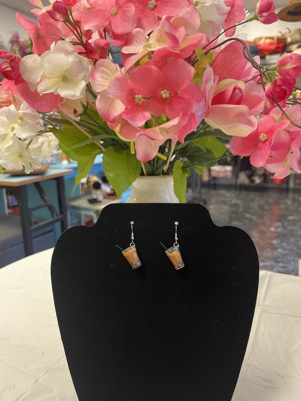 Brown Sugar Boba Tea Earrings