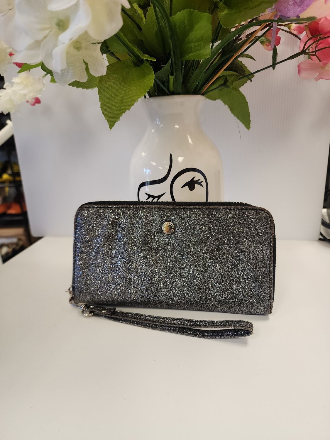 BCBG Black Glitter Wristlet (Used)
