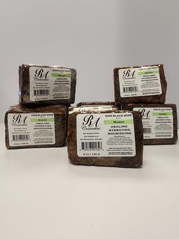 100% African Black Soap with Mango (5oz)