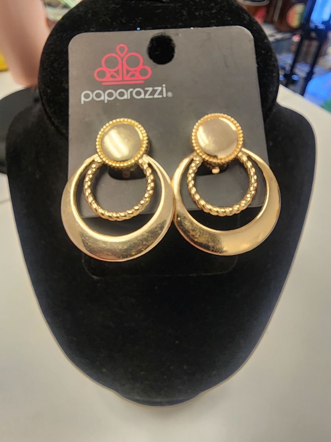 Paparazzi: Refined Ruffles- Gold Clip-on Earrings