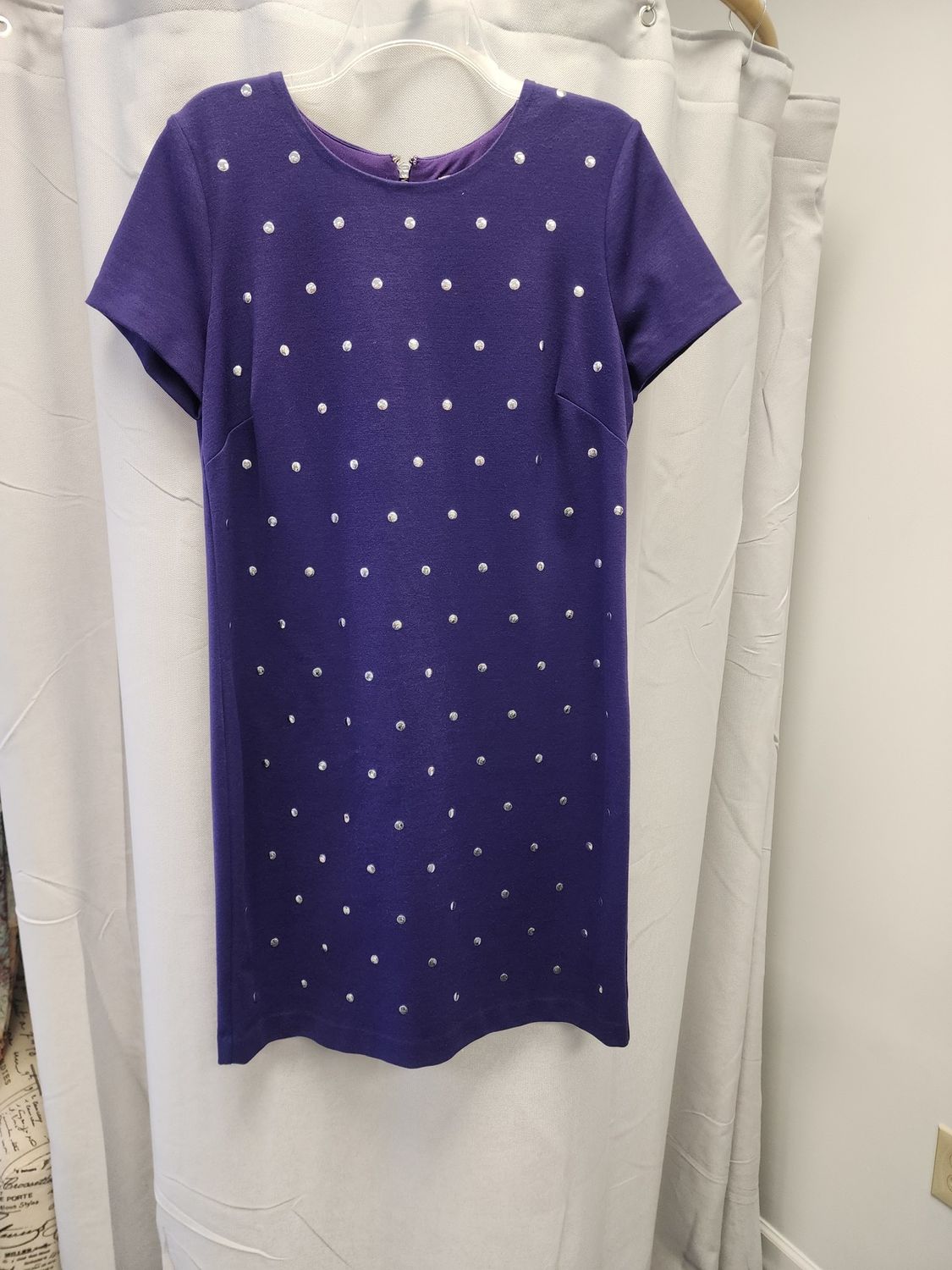 Michael Kors Purple Silver Studded Dress (L) Pre-owned