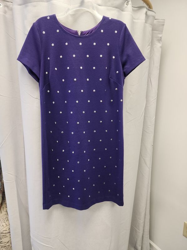 Michael Kors Purple Silver Studded Dress (L) Pre-owned