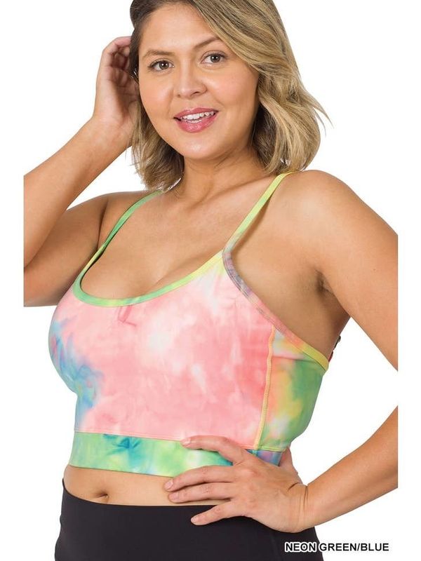 Plus Tie Dye Padded Bra and Biker Short Set (1X) *NEW*