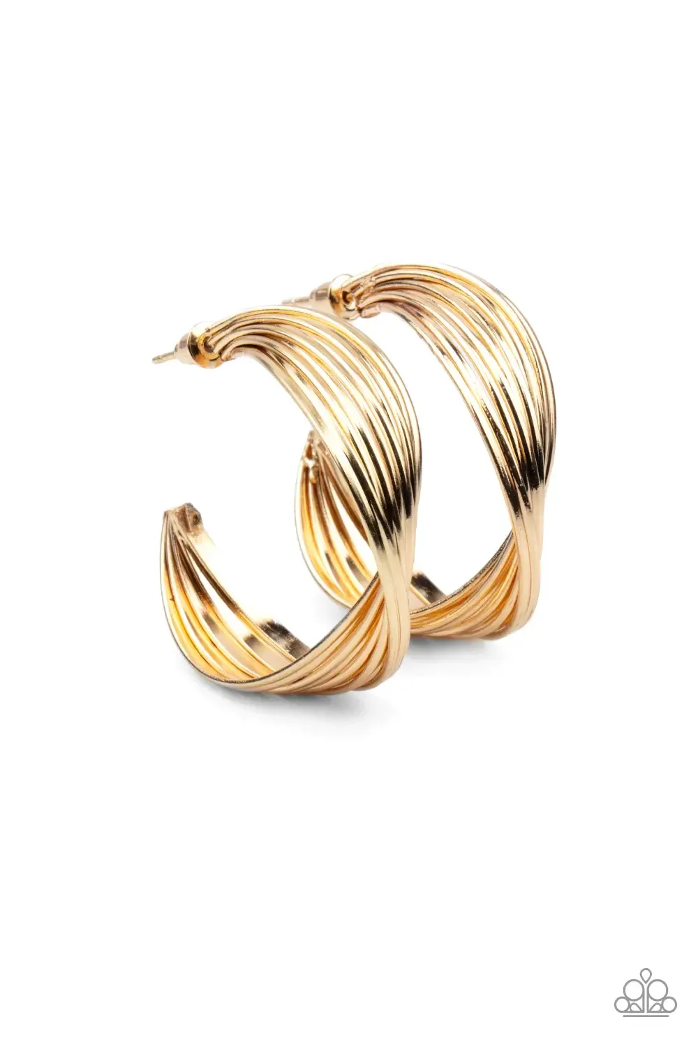 Paparazzi: Curves In All The Right Places- Gold Hoop Earrings (NWT)