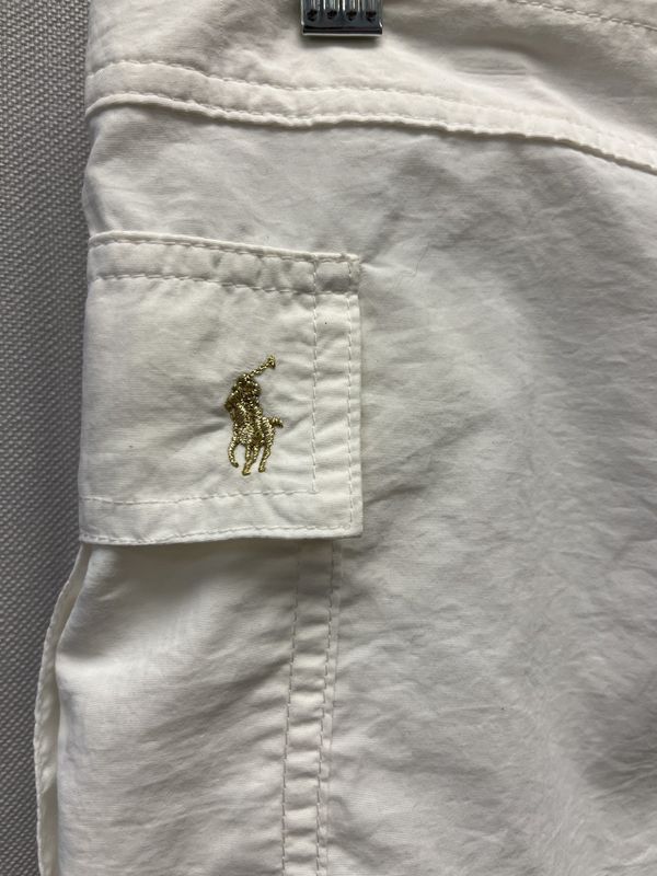 White Nylon Shorts With Side Pockets and Front Tie (M) Pre-owned