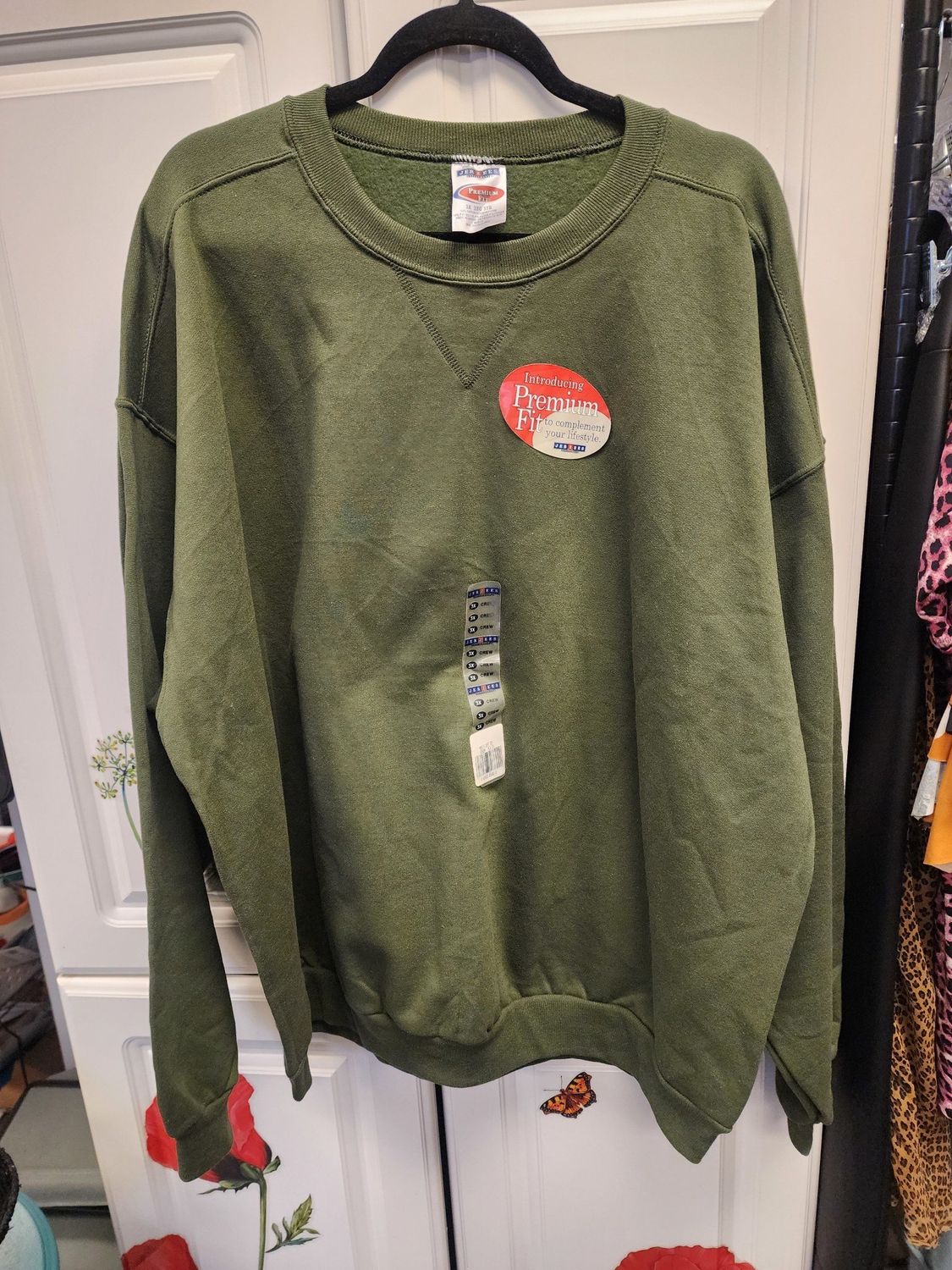 Army Green Jerzees Crew neck Sweatshirt (3X) Unisex (NEW)