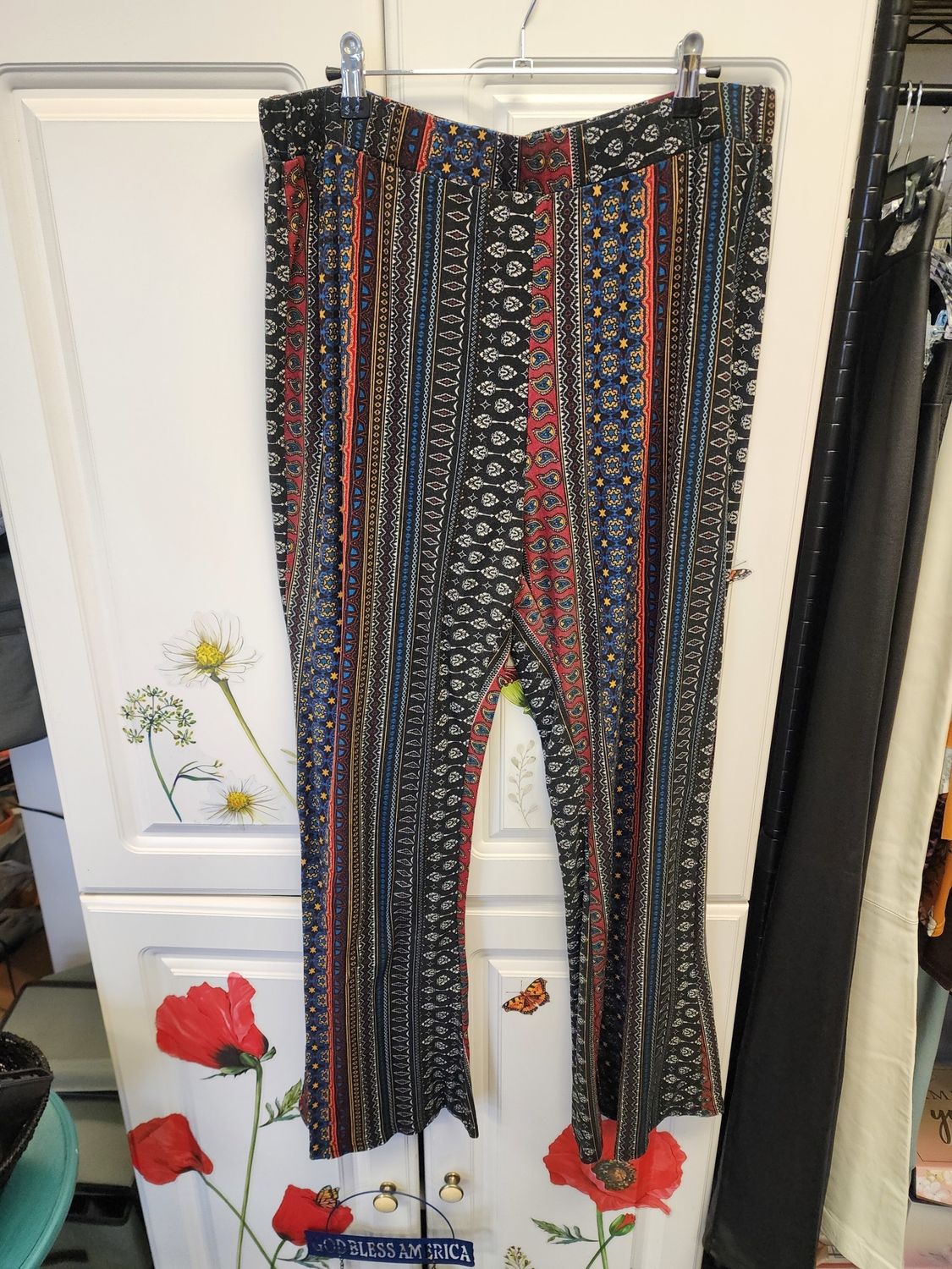 Gypsy Plus Size Multiprinted Palazzo Pants (1X) used