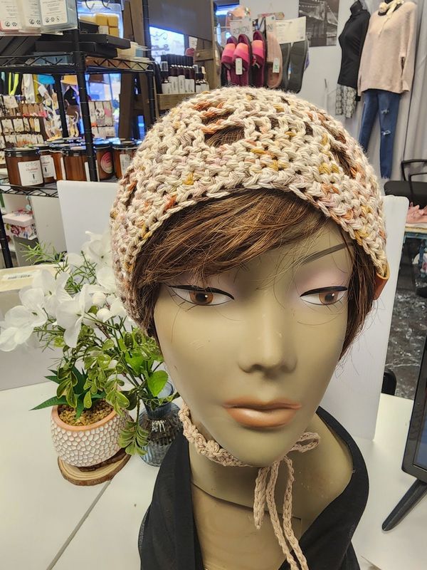 Crochet 100% Cotton Multi-color Summer Slouchy Beanie (OS)