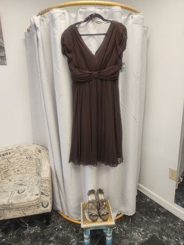 Suzi Chin for Maggy Boutique Chocalate Occasion Dress (14) NWT