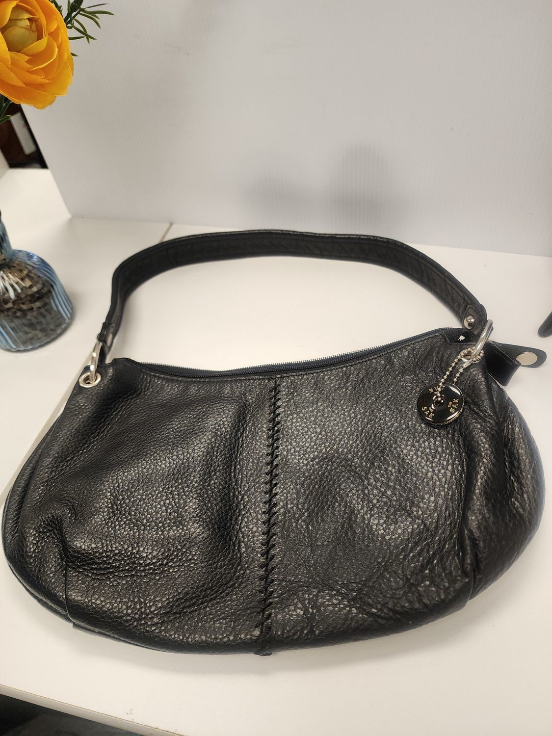 The Sak Small Pebbled Black Leather Bag (used)