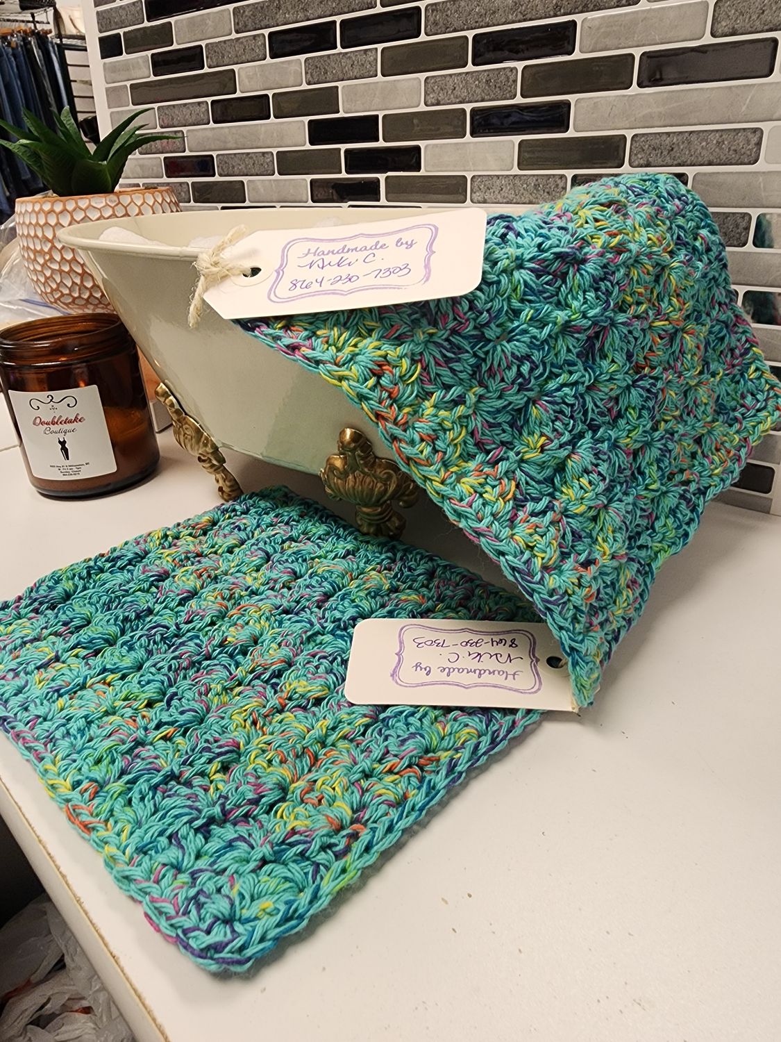 Crochet Cotton Caribbean Rainbow Bridge Dishcloth