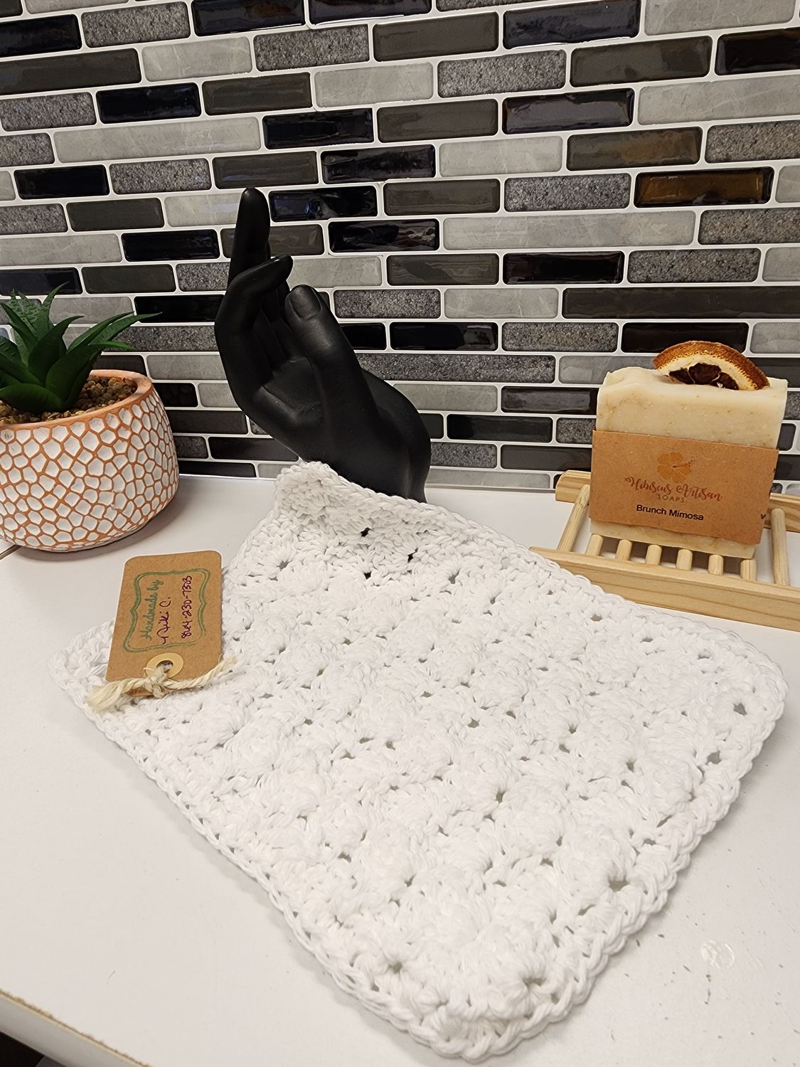 Crochet Cotton White Dishcloth