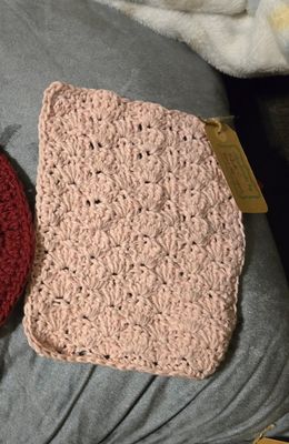 Crochet Cotton Rose Dishcloth