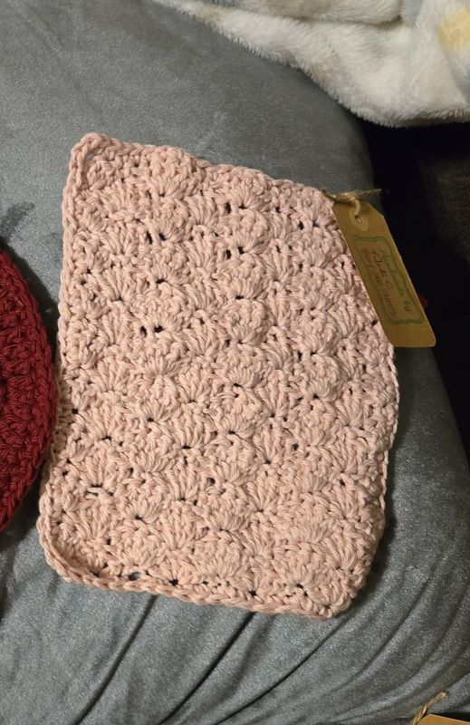 Crochet Cotton Rose Dishcloth