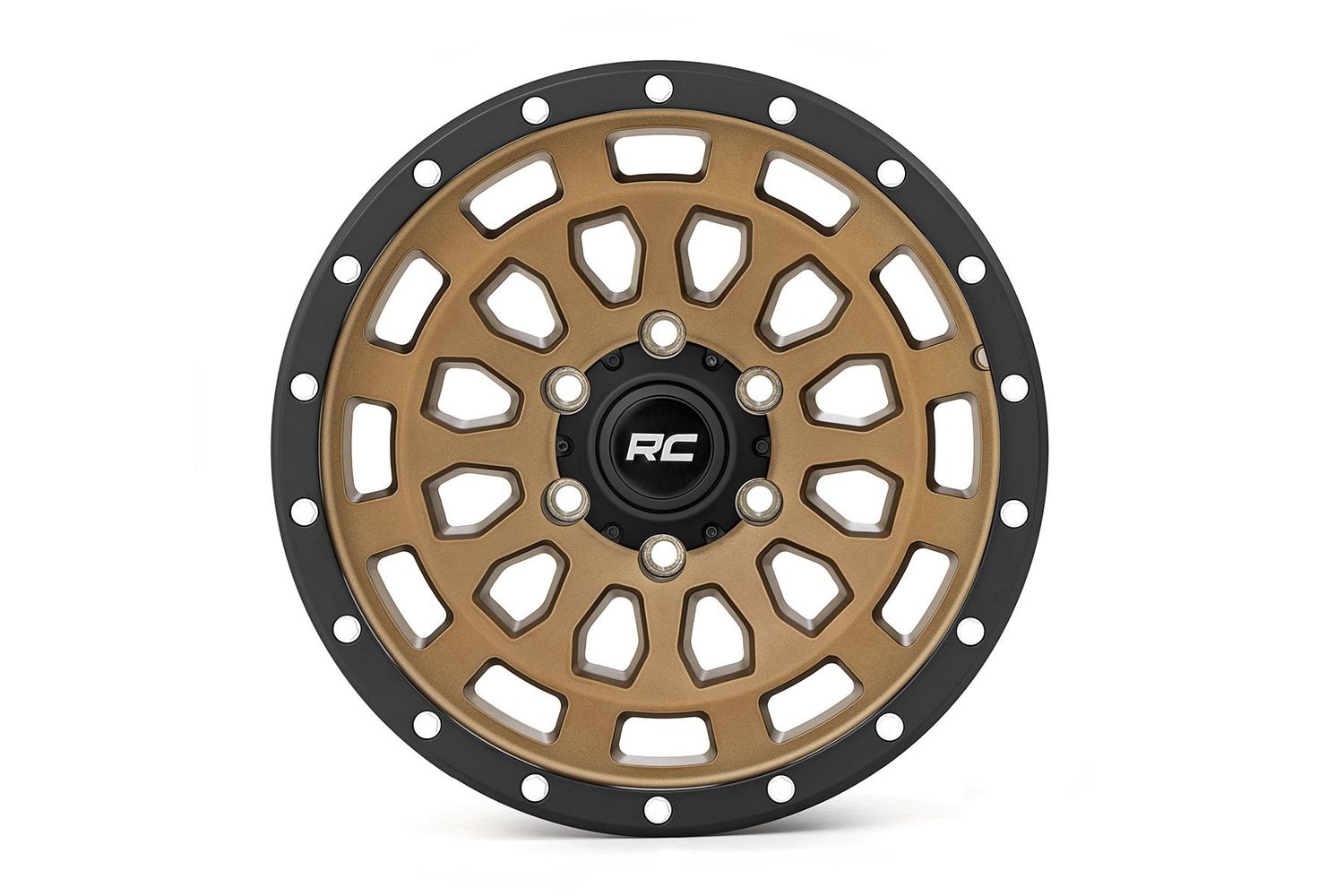 Rough Country 87 Series Wheel | Simulated Beadlock | Bronze/Black | 17x8.5 | 6x5.5 | +25mm