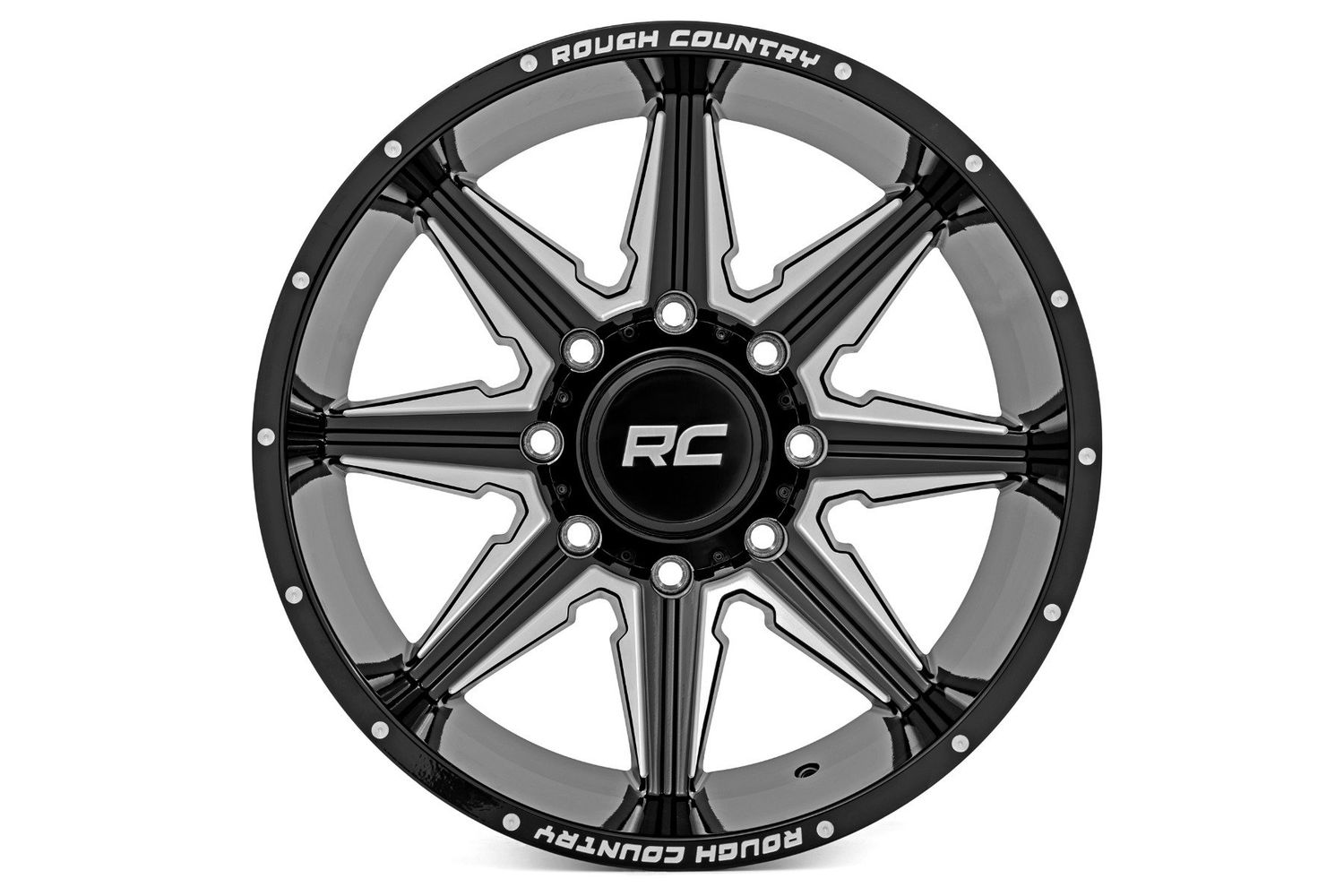 Rough Country 91M Series Wheel | One-Piece | Gloss Black | 22x12 | 6x5.5 | -44mm