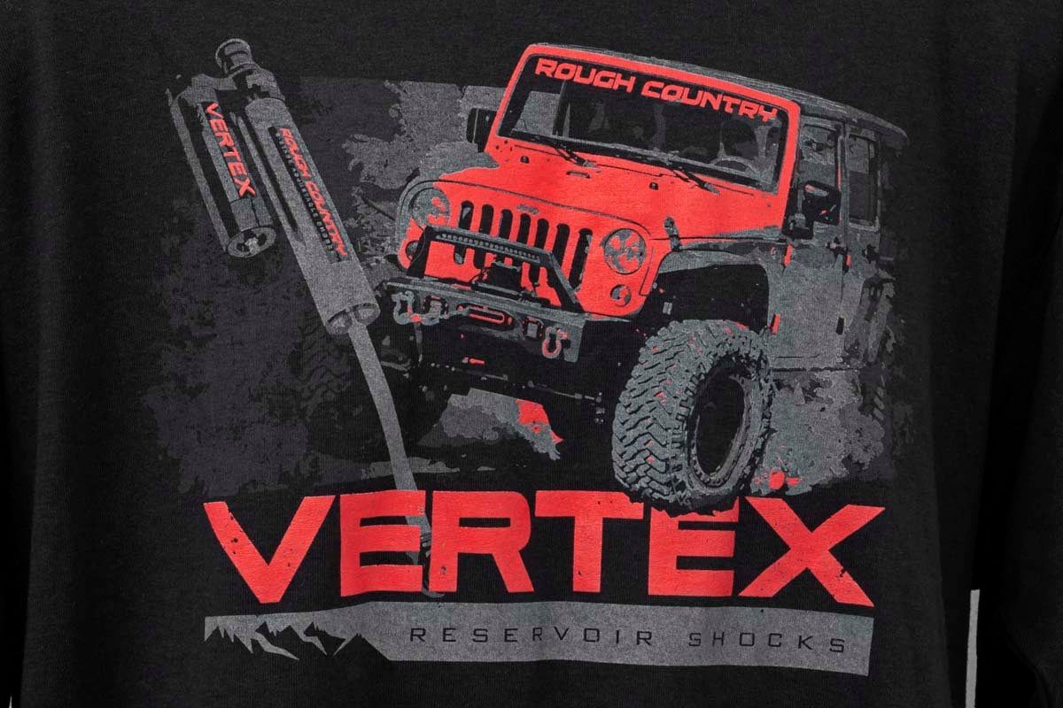 Rough Country T-Shirt | Long Sleeve | Vertex | Black | 2XL