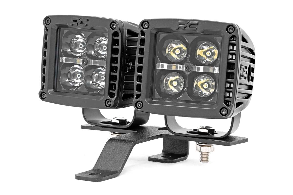 Quad LED Light Kit | Cowl Mount | 2 Quad LED Light Kit | Cowl Mount | 2" Black Pairs | Spot | Jeep Gladiator JT/Wrangler JL (18-24)