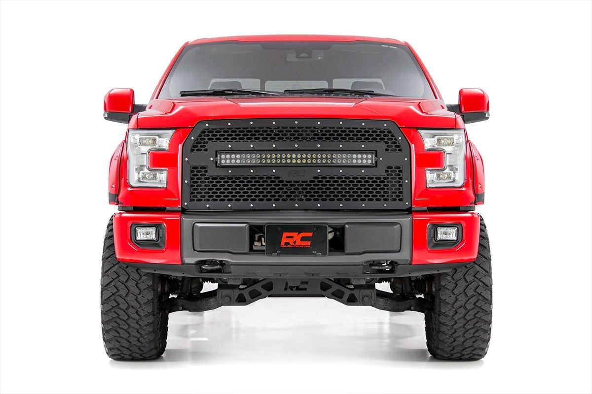 Mesh Grille | 30 Mesh Grille | 30" Dual Row LED | Black | Ford F-150 2WD/4WD (2015-2017)