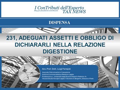 231, ADEGUATI ASSETTI E OBBLIGO DI DICHIARARLI NELLA RELAZIONE DI GESTIONE