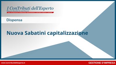 Nuova Sabatini capitalizzazione