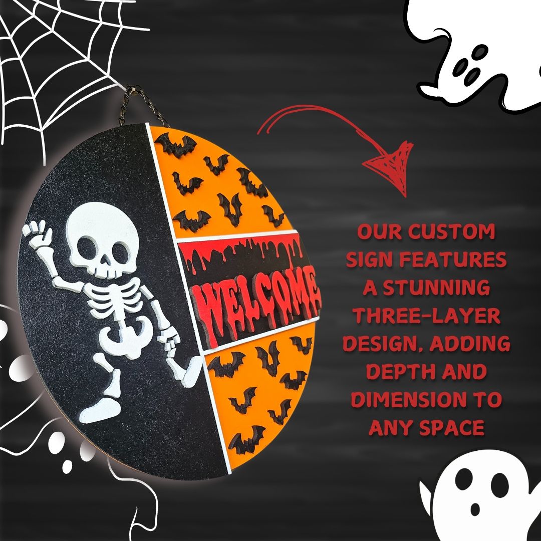 Skeleton Halloween Sign