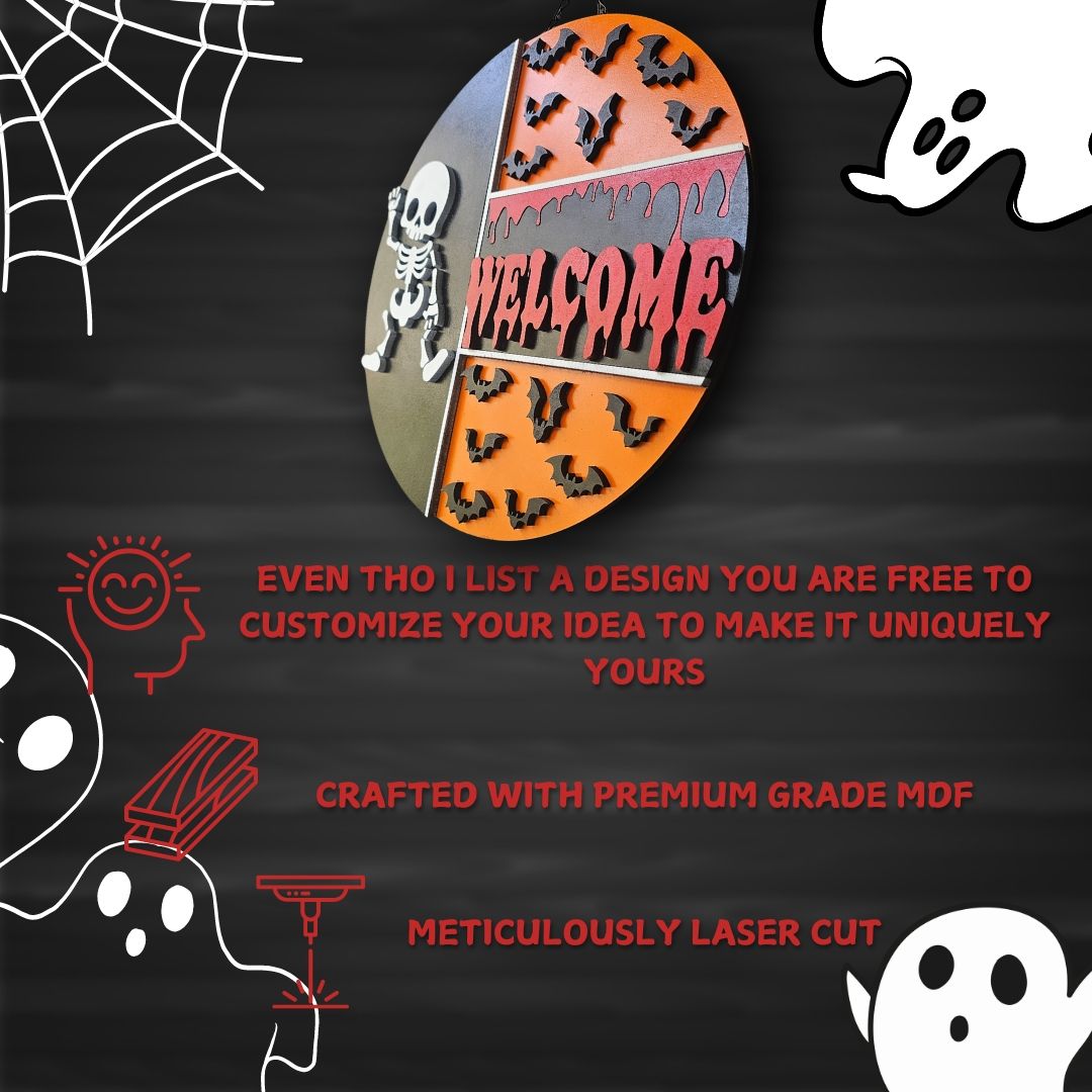 Skeleton Halloween Sign