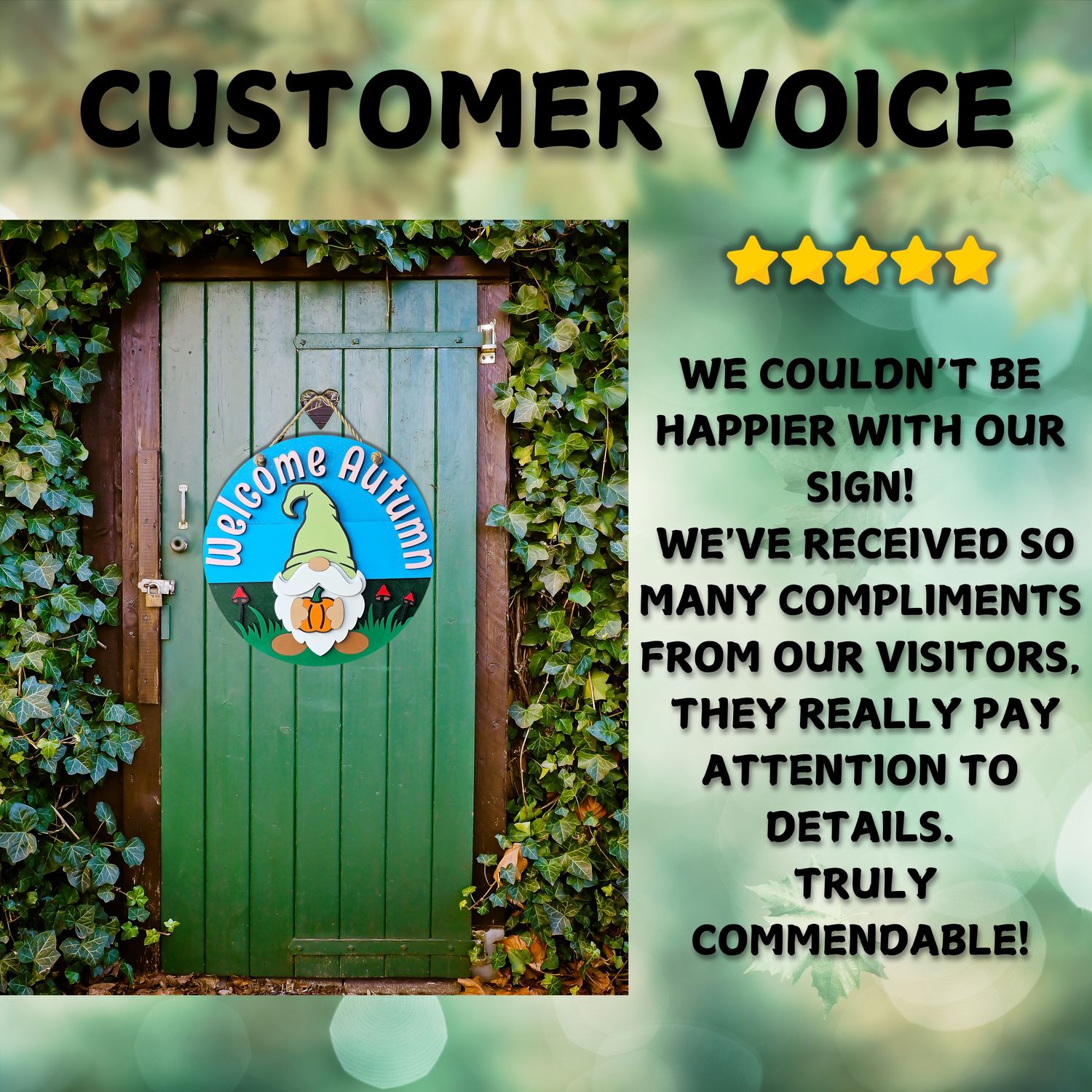 Gnome Welcome Autumn Door Sign