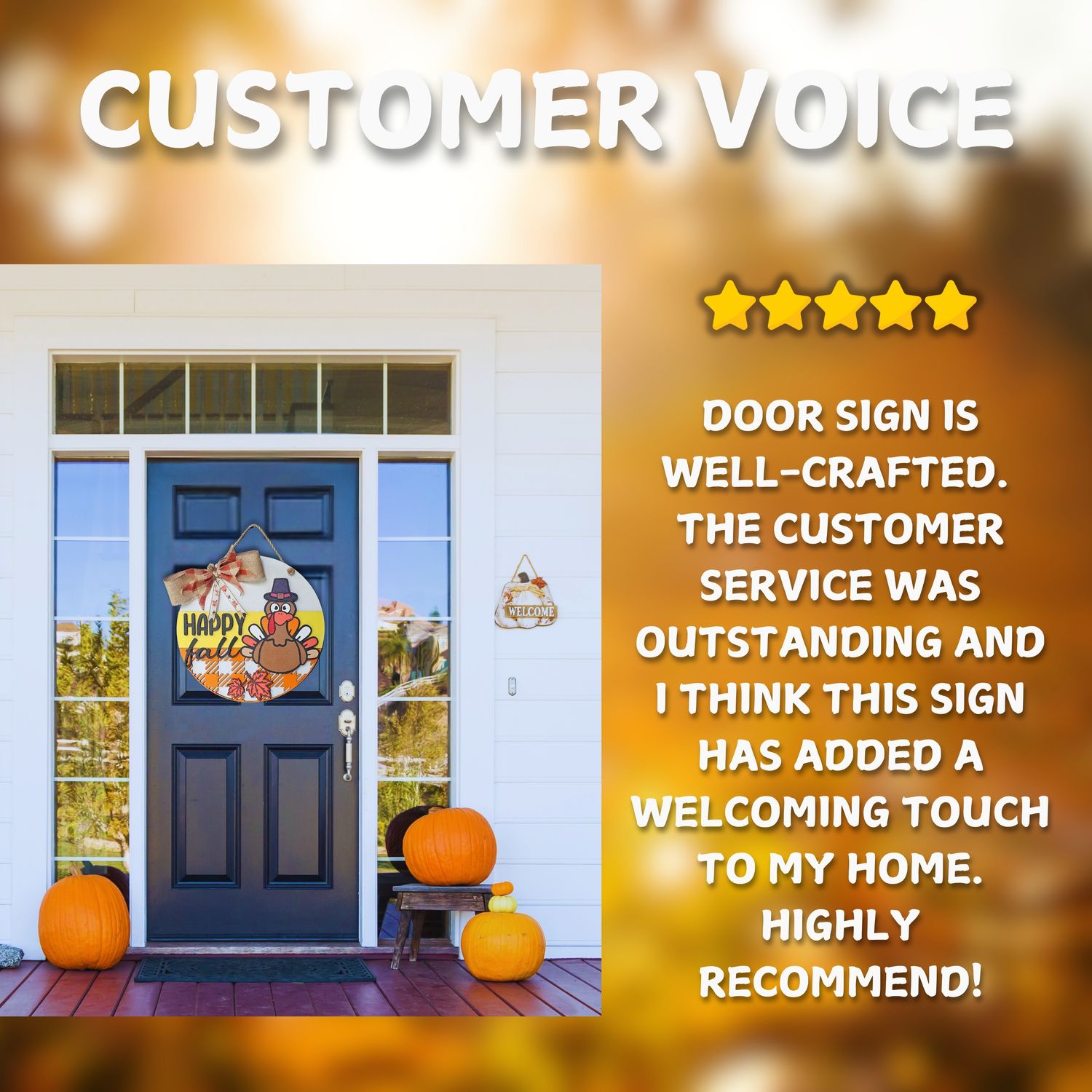 Turkey Fall Door Sign