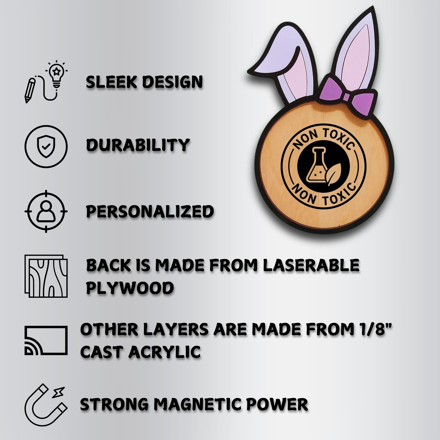 Bunny Ears Fridge Magnet