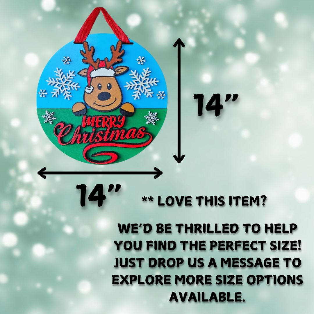 Merry Christmas Reindeer Sign