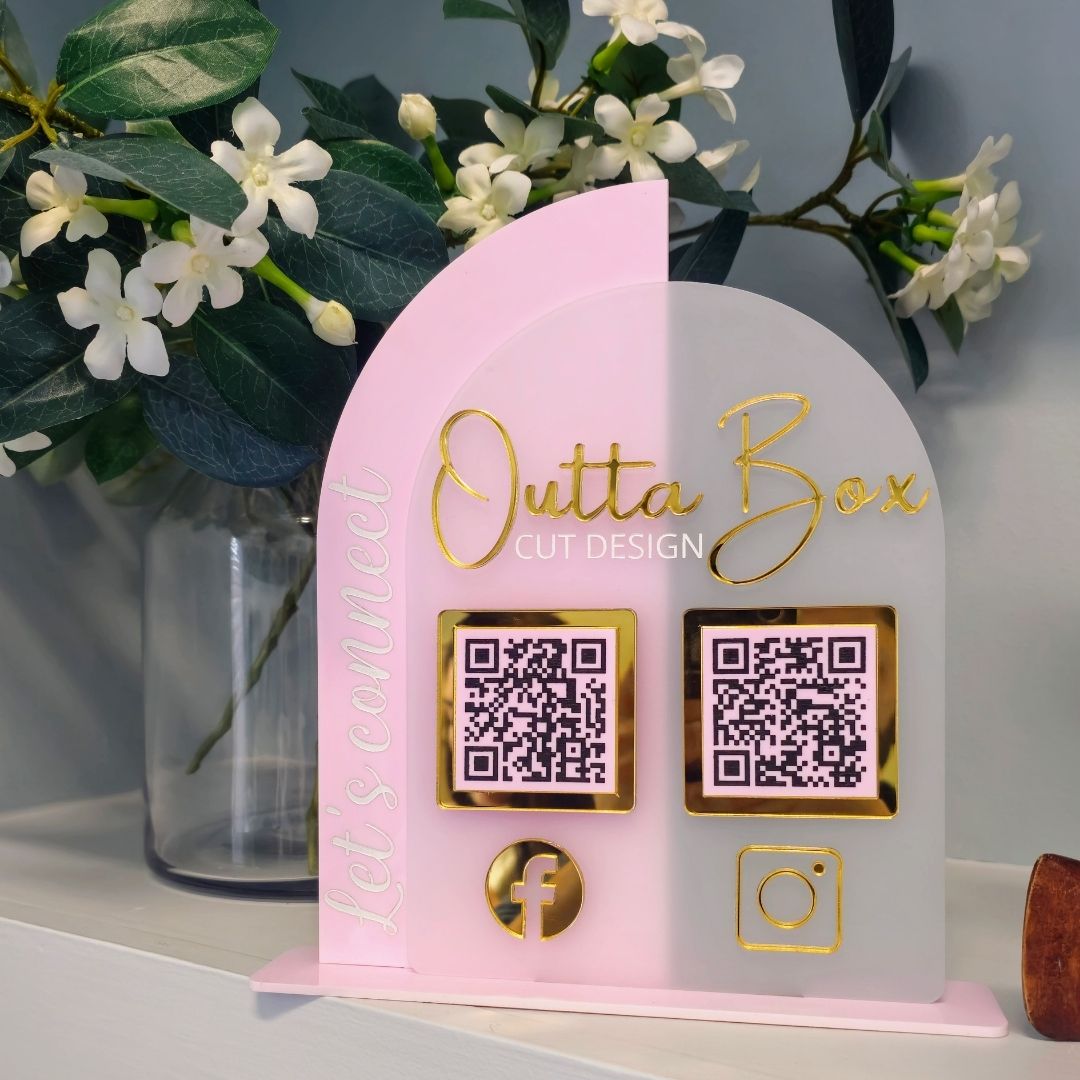 Double Arched QR Code Display Sign