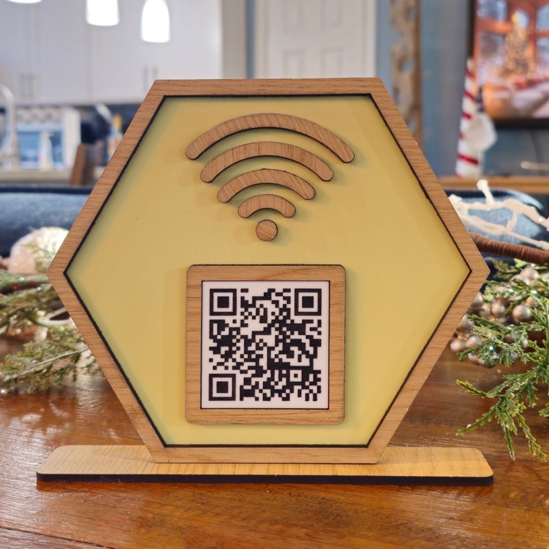 Hexagonal QR Code Display Sign
