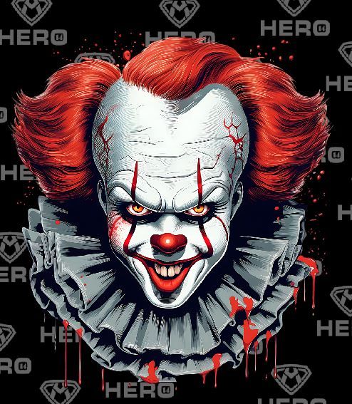 Pennywise Clown Image for Sublimation, We all float here Evil White faced clown Digital download file