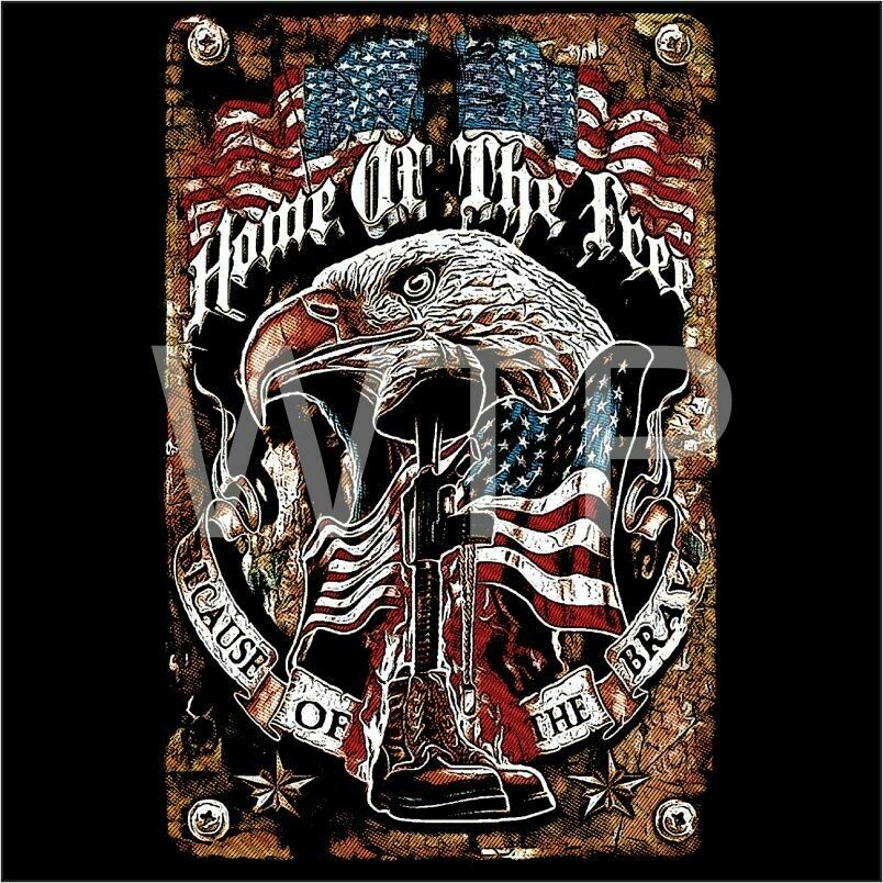 Land of the Free design with Bald Eagle and American Flags in Honor of all Patriotic Citizens Digital download file