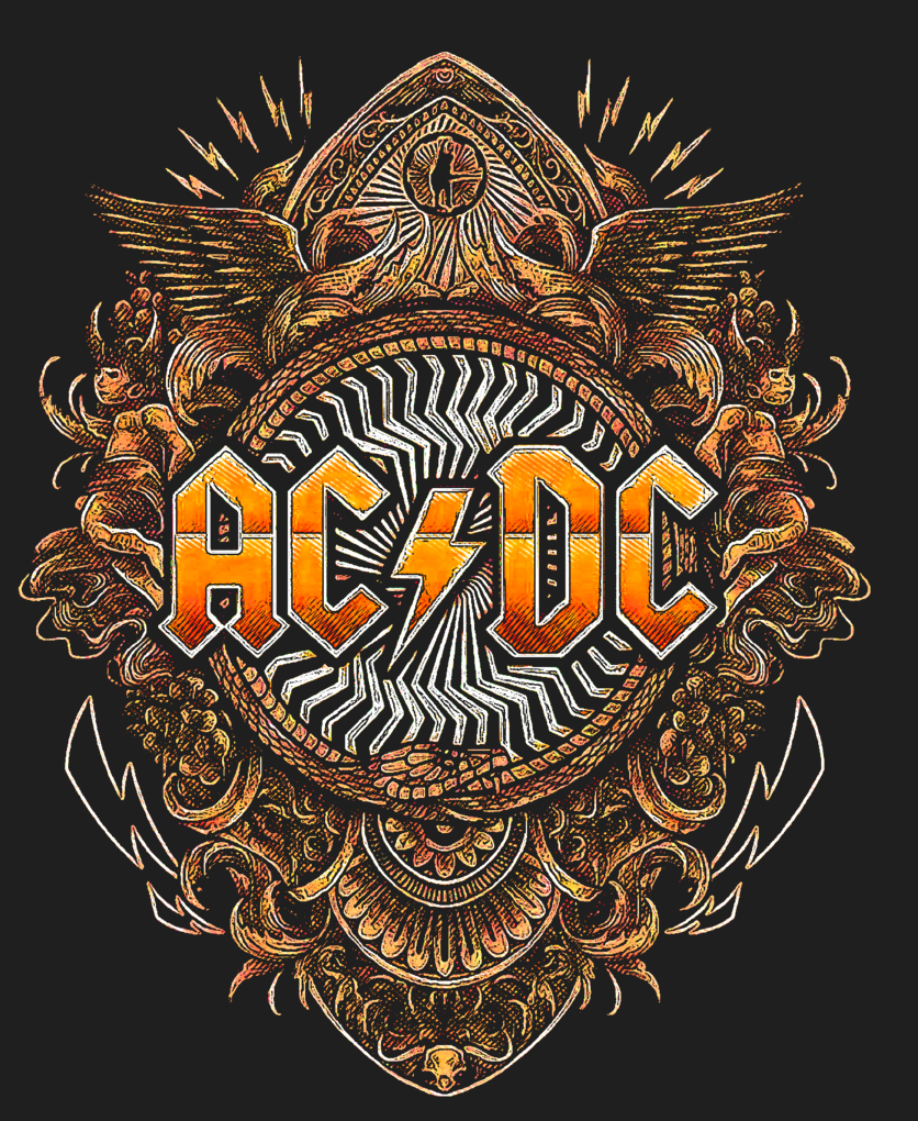 ACDC Gold Shield logo of this Rock band legend Digital download file